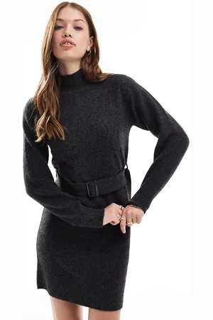 New Look Belted knitted mini dress in