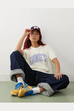 Obey Collegiate logo t-shirt in