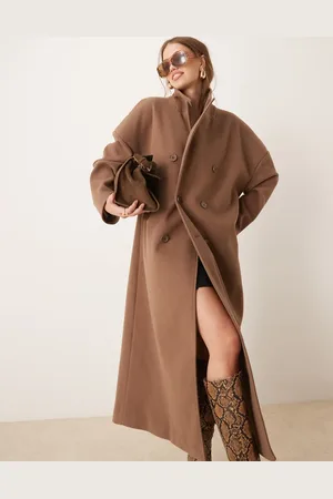 Pretty Lavish Oversized tailored coat in taupe