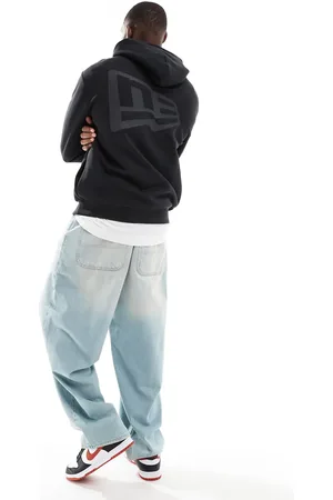 New Era Graphic back flag hoodie in