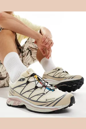 Salomon XT-6 GTX trainers in cream and pink