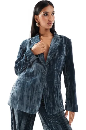 ASOS Crinkle velvet blazer in