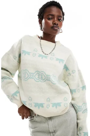 Daisy Street Intarsia fairsile knit crew neck jumper