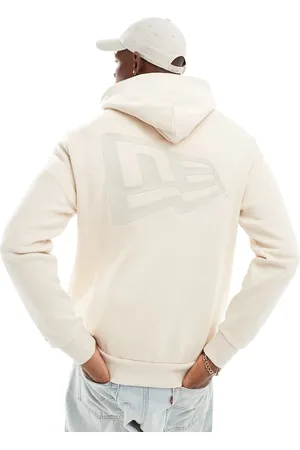 New Era Graphic back flag hoodie co-ord in cream