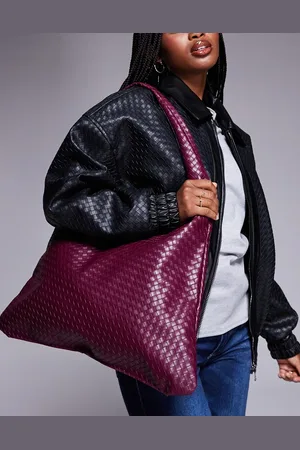 Public Desire Slouchy shoulder tote bag in burgundy woven