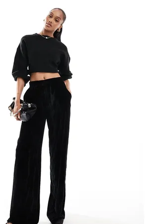 ASOS ASOS DESIGN Tall crinkle velvet pull on trouser in