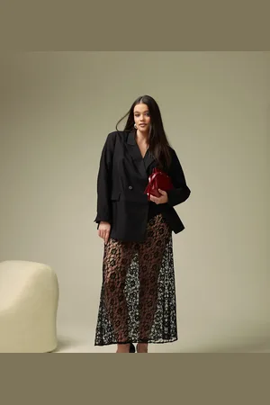 ASOS ASOS DESIGN Curve sheer lace maxi skirt in