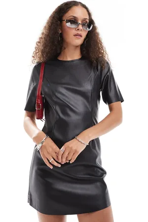 Noisy May Faux leather mini dress in
