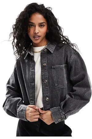 ONLY Reworked cropped denim jacket in washed
