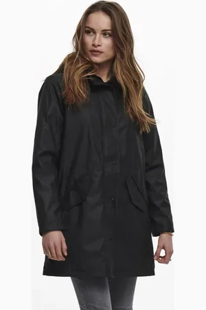 ONLY Faux fur lined rain coat in