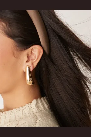 DesignB London Long molten stud earrings in