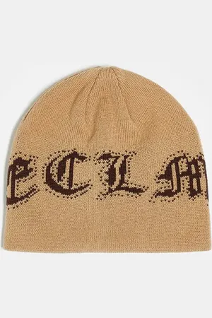 Reclaimed Unisex logo beanie in sand