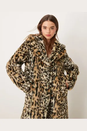 New Look Faux fur coat in leopard print