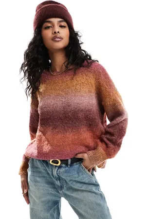 ONLY Fluffy knitted jumper in ombre