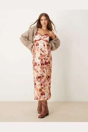 Miss Selfridge Slip maxi dress in animal print