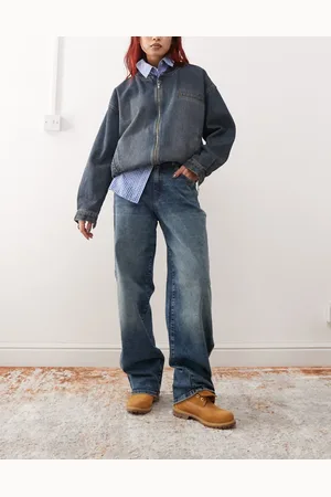 Noisy May Josie high waist baggy fit jeans in mid wash