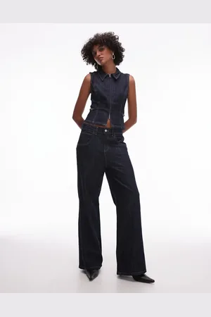 MANGO Slouchy straight leg jean co-ord in dark