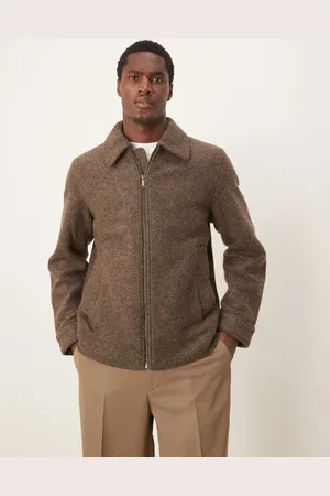 SELECTED Collar wool zip up jacket in