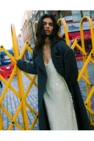 Topshop Sequin maxi slip dress in buttermilk