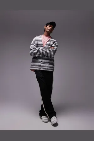 Topman Oversized cardigan in abstract pattern in