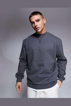 ASOS Premium heavyweight oversized sweatshirt 400gsm in charcoal marl