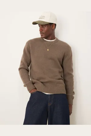 SELECTED Oversized crew knitted jumper in cream