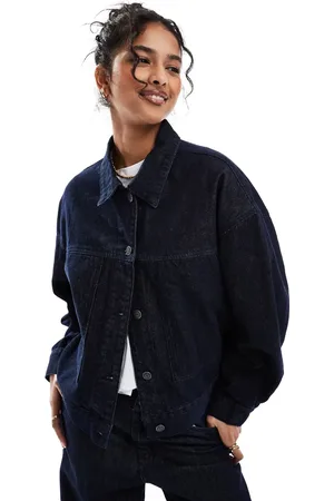 Object Denim jacket with stripe detail co-ord in dark denim