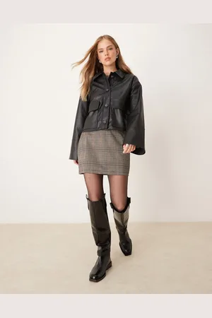 JDY Faux leather shirt in