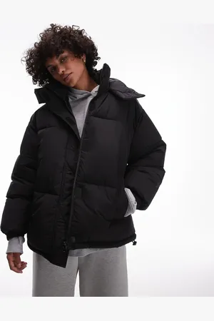 Topshop Puffer jacket with hood in