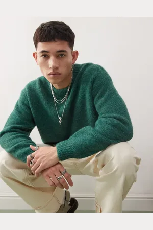 Weekday Emilio wool blend jumper in dark melange