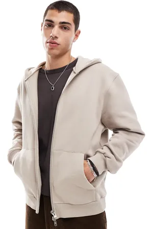 ASOS Premium heavyweight oversized zip through hoodie 400gsm in beige