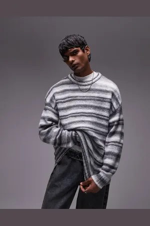 Topman Relaxed fit fluffy stripe jumper in stripe