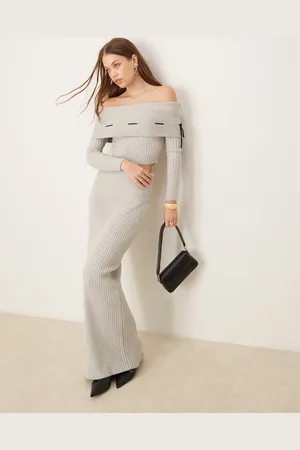The Frolic X Bella Stovey exclusive fold waist ribbed knitted maxi skirt co-ord in