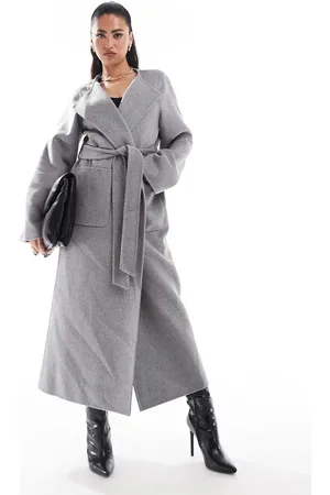 Forever New Scarf coat in charcoal