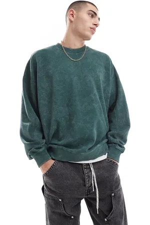 Bershka Textured sweatshirt in green