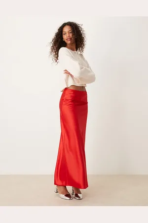 Miss Selfridge Satin maxi skirt in