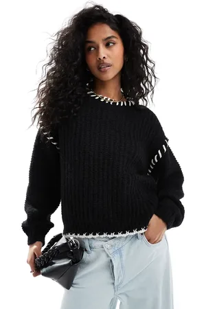ONLY Contrast stitch jumper in