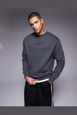 ASOS Premium heavyweight oversized sweatshirt in washed black