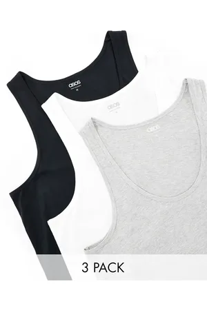 ASOS 3 pack vests in multiple colours