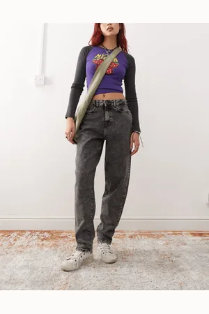 Noisy May Rhoda high waist mom fit jeans in washed