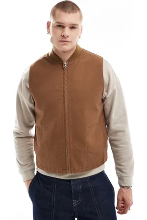 ASOS Washed gilet in tan