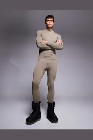 ASOS Ski seamless thermal base layer leggings in clay