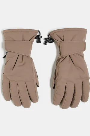 ASOS Ski water repellent ski glove with goggle wipe in clay