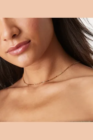 Orelia Fine mixed link box 16"" chain necklace in 18k plated
