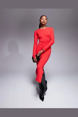 Kaiia Knitted bodycon midaxi jumper dress in