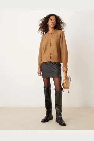 SELECTED Femme knitted cardigan in tan