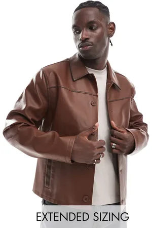 ASOS Faux leather harrington jacket in