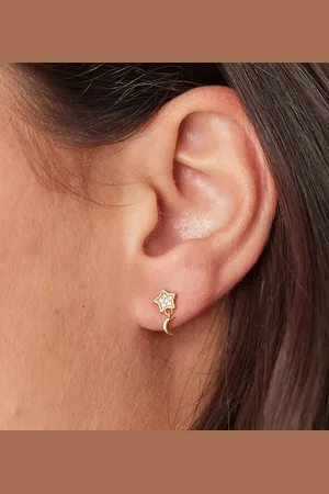 Orelia Christmas cracker with starburst drop earrings in 18k plated