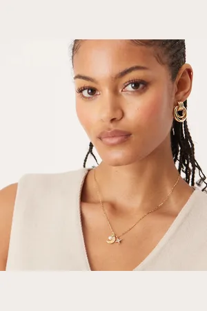 Orelia Moon and crystal star cluster necklace in 18k plated
