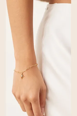 Orelia Starburst charm paperchain bracelet in 18k plated
